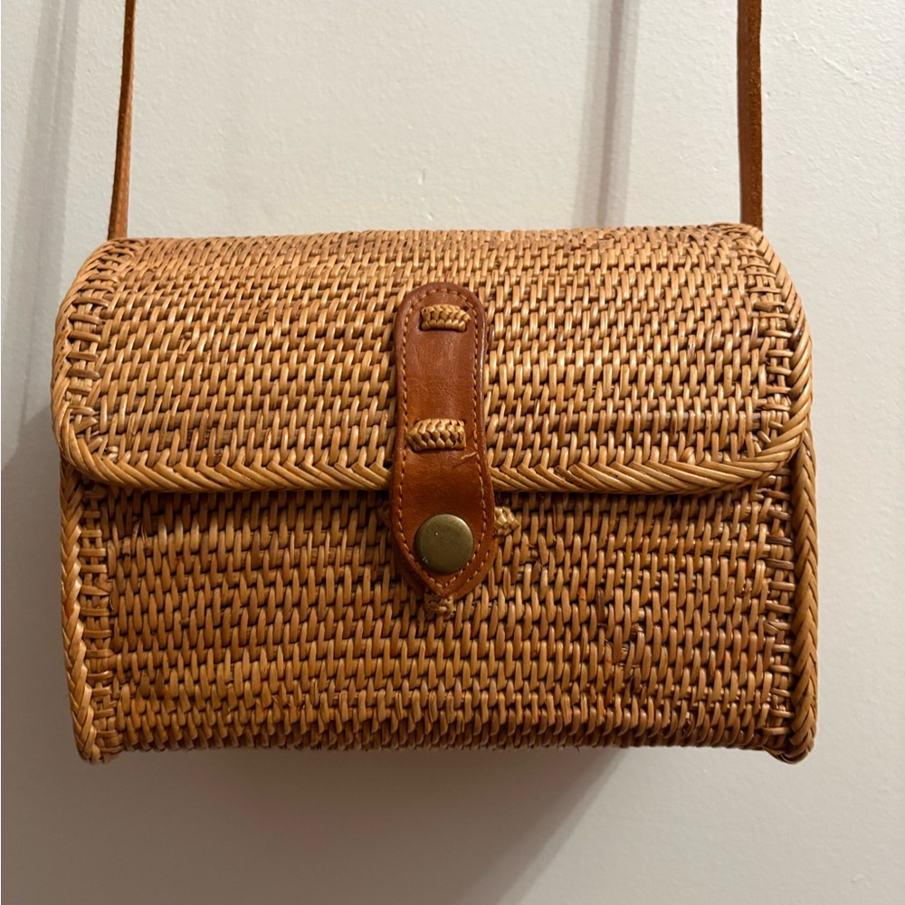 Nordstrom Brown Woven Crossbody Bag